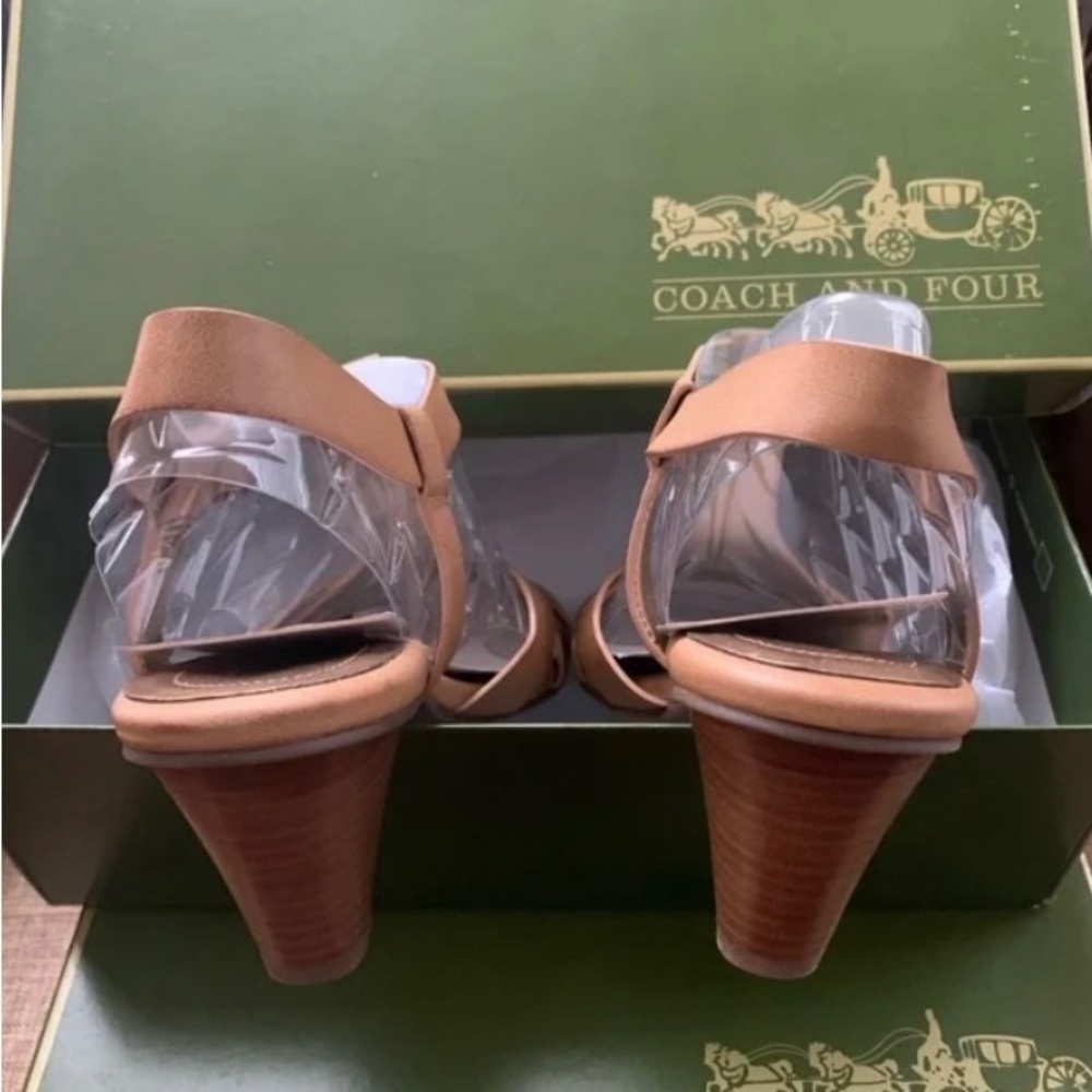 Coach and Four Leather Sandals with heels. *New In Box* - Picture 3 of 5